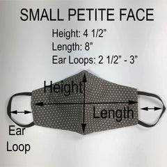 Handmade SMALL Cotton Face Masks with Filter Insert Pocket - 3D - S121-S123