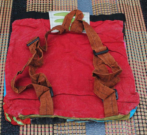 Handmade Hobo Boho Cotton Ripped Razor Cut Backback - 102