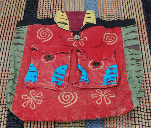 Handmade Hobo Boho Cotton Ripped Razor Cut Backback - 101