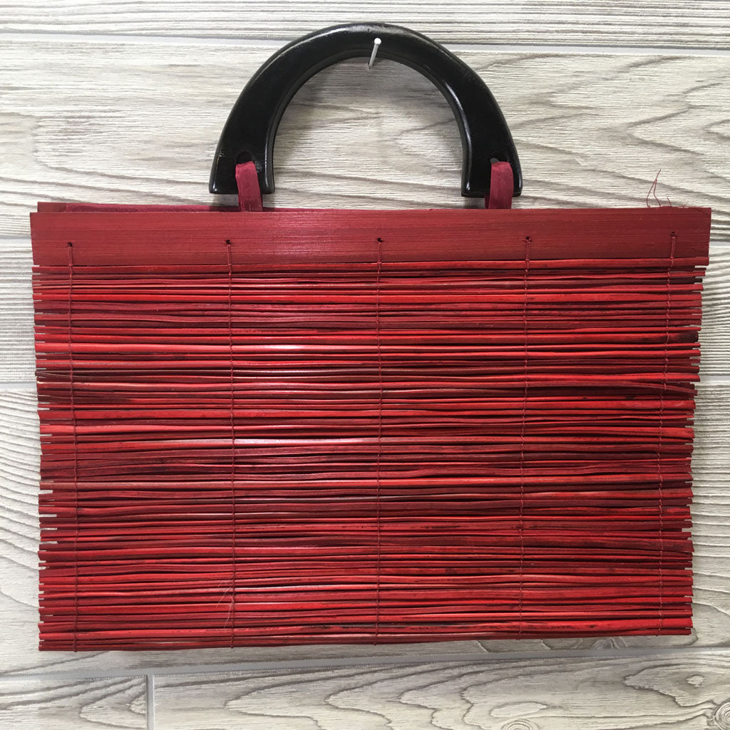 Natural Eco-Friendly Bamboo Handbag - XLarge Red