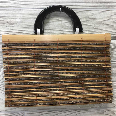 Natural Eco-Friendly Bamboo Handbag with Palm Sticks - XLarge Natural