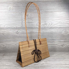 Natural Eco-Friendly Bamboo Handbag with Strap - Medium - Natural