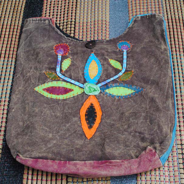 Handmade Hobo Boho Cotton Crossbody Bag - 112