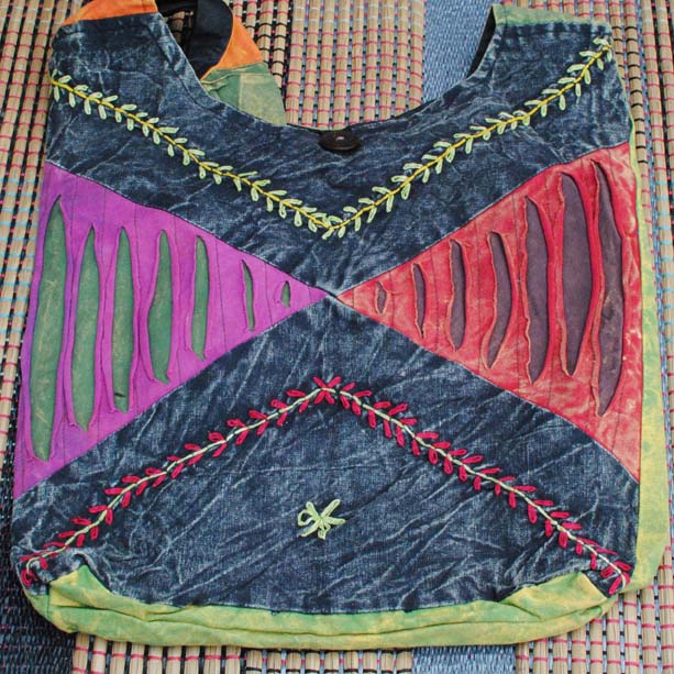 Handmade Hobo Boho Cotton Crossbody Bag - 107