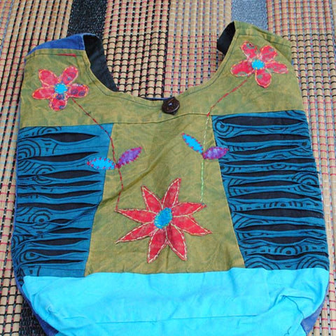 Handmade Hobo Boho Cotton Crossbody Bag - 110