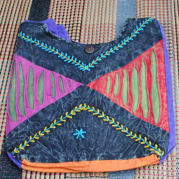 Handmade Hobo Boho Cotton Crossbody Bag - 113