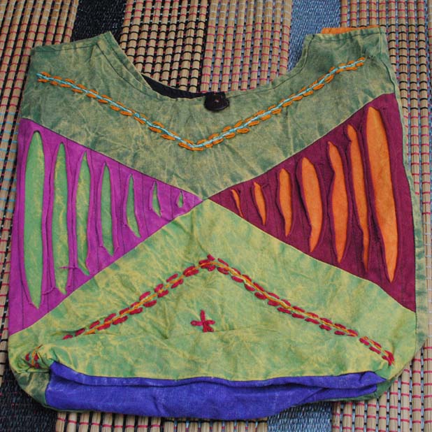 Handmade Hobo Boho Cotton Crossbody Bag - 114