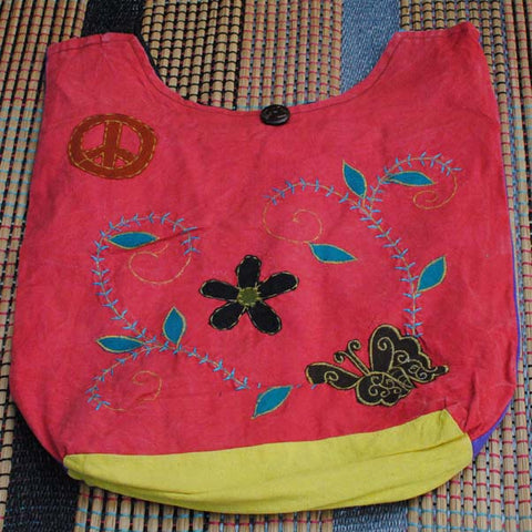 Handmade Hobo Boho Cotton Crossbody Bag - 116