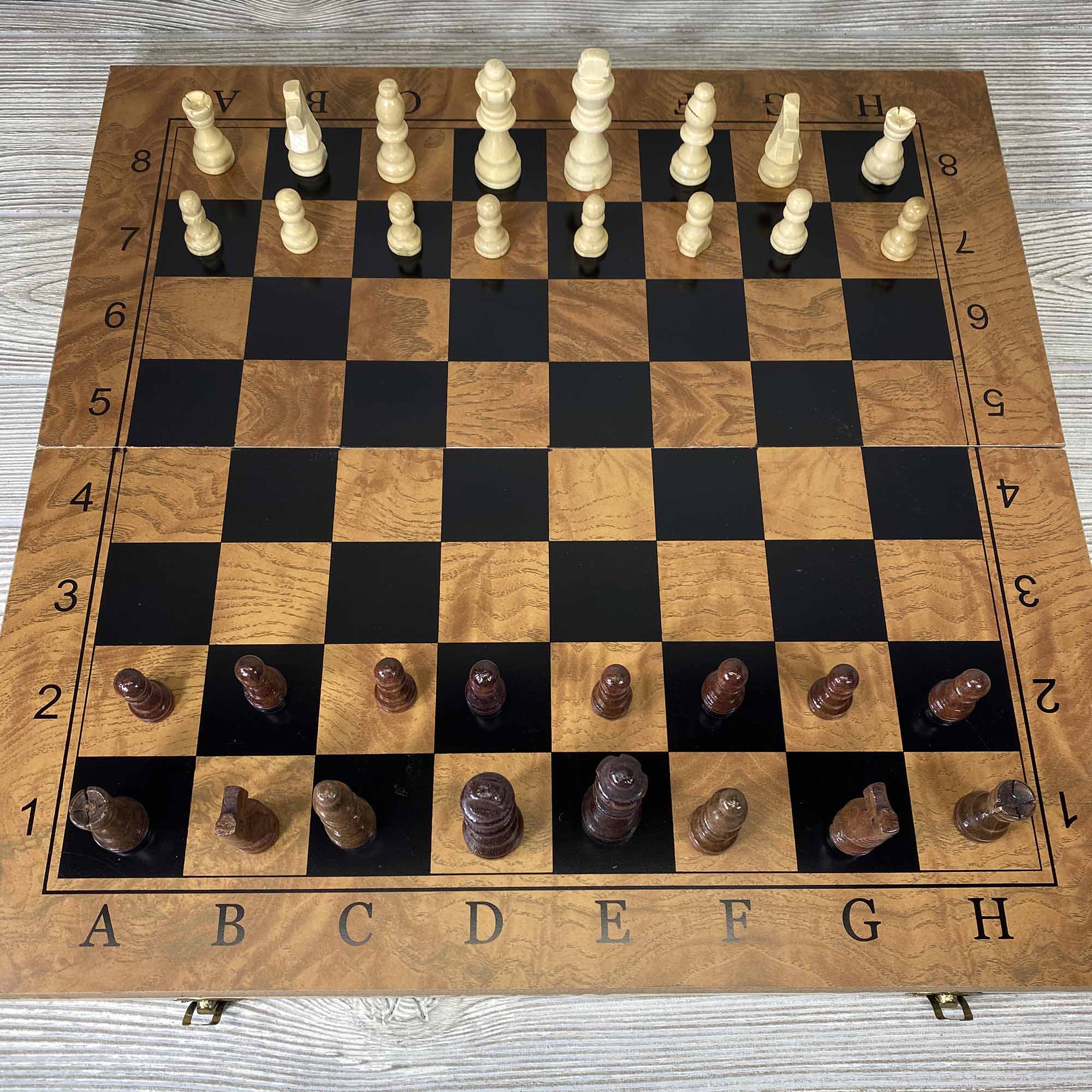 Wooden Chess Set / 3-in-1 Game Set - Small