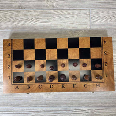 Wooden Chess Set / 3-in-1 Game Set - Mini