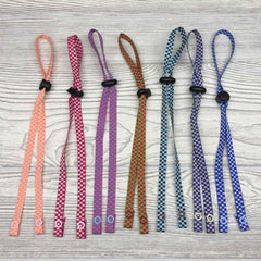 Chic Face Mask Lanyard Holder Strap with Stopper 24” - Checkered
