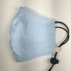 MEDIUM Oxford Cotton Adjustable Face Masks Filter Pocket - Baby Blue