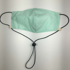 MEDIUM Oxford Cotton Adjustable Face Masks Filter Pocket - Mint Green