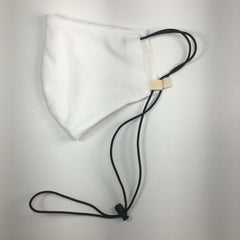 MEDIUM Oxford Cotton Adjustable Face Masks Filter Pocket - White