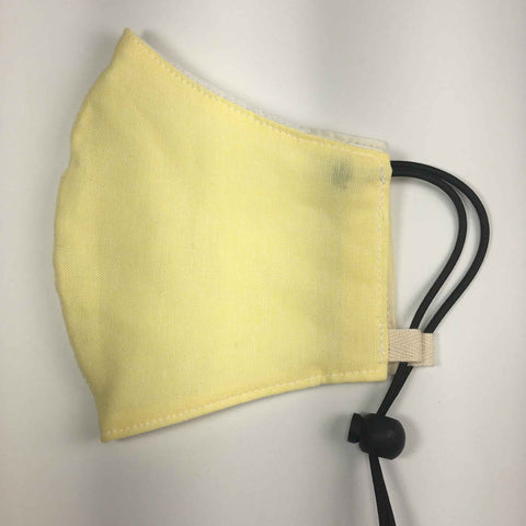 MEDIUM Oxford Cotton Adjustable Face Masks Filter Pocket - Yellow