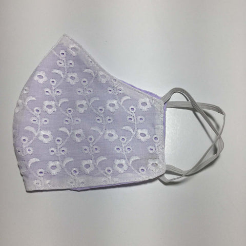 MEDIUM White Lace Cotton Face Mask - LACE105