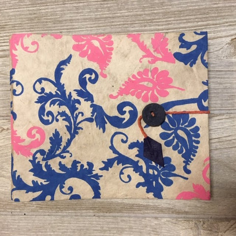 Handmade Paper Photo Album Journal - Small - Floral White / Pink Blue