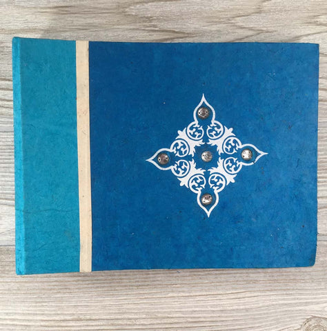 Handmade Paper Photo Album Journal - Small - Jewel Aqua Blue