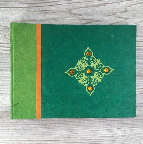 Handmade Paper Photo Album Journal - Small - Jewel Green