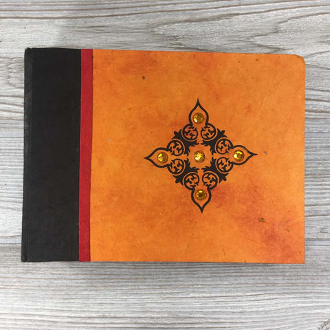 Handmade Paper Photo Album Journal - Small - Jewel Orange