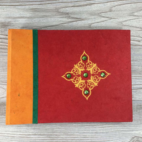 Handmade Paper Photo Album Journal - Small - Jewel Red
