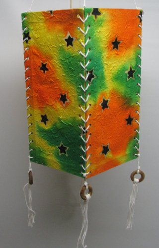 Handmade Mulberry Paper Hanging Lantern - Batik Design