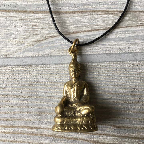 Brass Pendant Necklace - Buddha