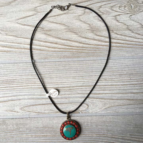 Tibetan Silver Pendant Necklace - Buddha Eye