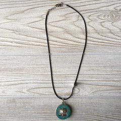 Tibetan Silver Pendant Necklace - Prayer Wheel